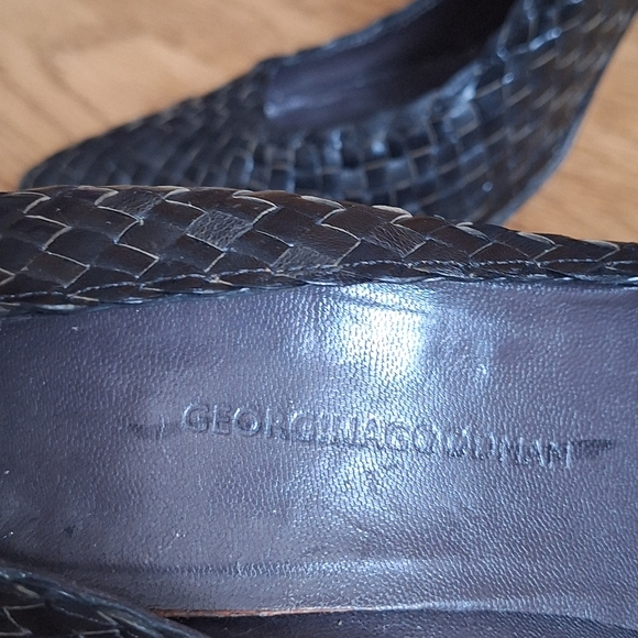 GEORGINA GOODMAN BLACK LEATHER WOVEN HEELS Size 9 - Picture 8 of 11